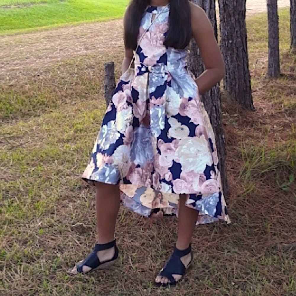 Floral junior girls homecoming dress
